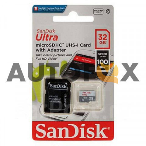 SanDisk microSD 32GB Class 10 Ultra (100Mb/S) без адаптера Карта памяти 