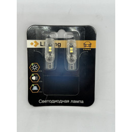 Светодиод T10 5SMD 3030 12V (2шт блистер) Красный свет