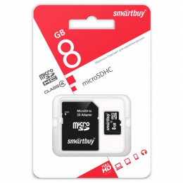 Smart Buy microSD 8GB class10 с адаптером Карта памяти 