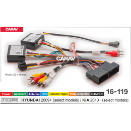 Carav 16-119 CAN-Raise HYUNDAI 09+/KIA 10+ (Питание\Динамики\Антенна\Камера 16pin\USB\RCA+Усилитель)