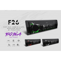 FIVE F26R (1din/красная/Bluetooth/USB/AUX/SD/FM/4*50).